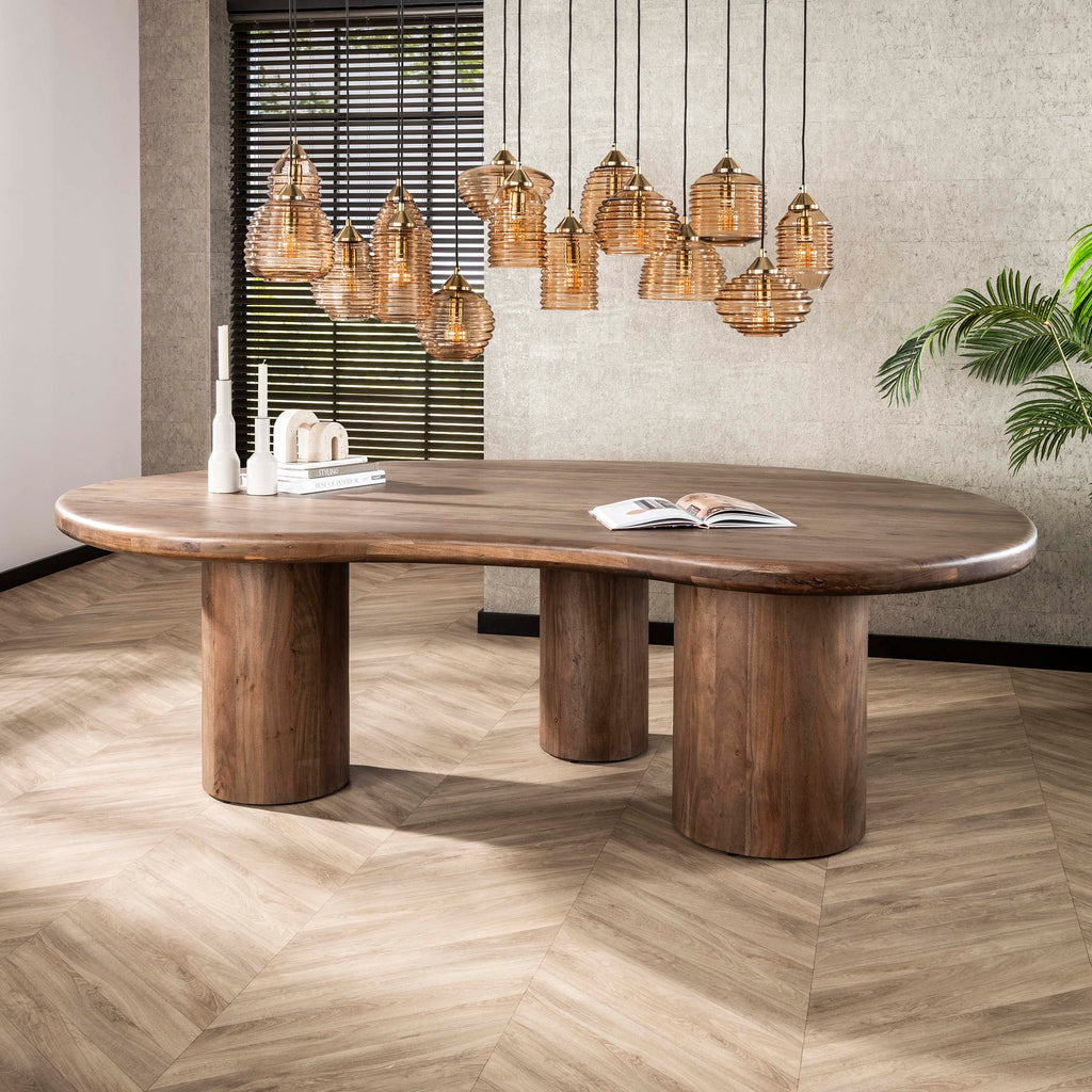 Eettafel Sculpture Niervormig | 244x165 | Massief acacia