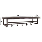 Kapstok Yucon Hoedenplank | 6H | Massief acacia zwart