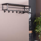 Kapstok Yucon Hoedenplank | 6H | Massief acacia zwart