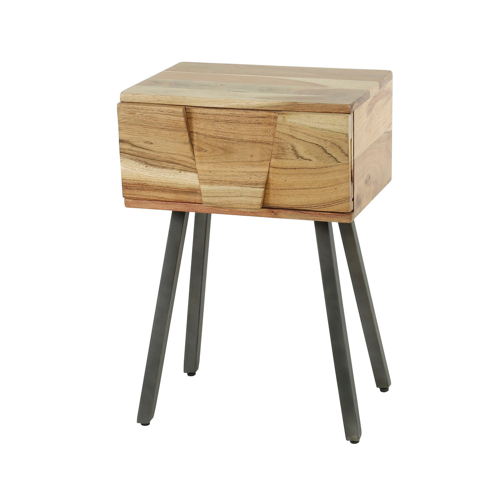 Nachtkastje Demn | 1 Lade | Massief acacia naturel