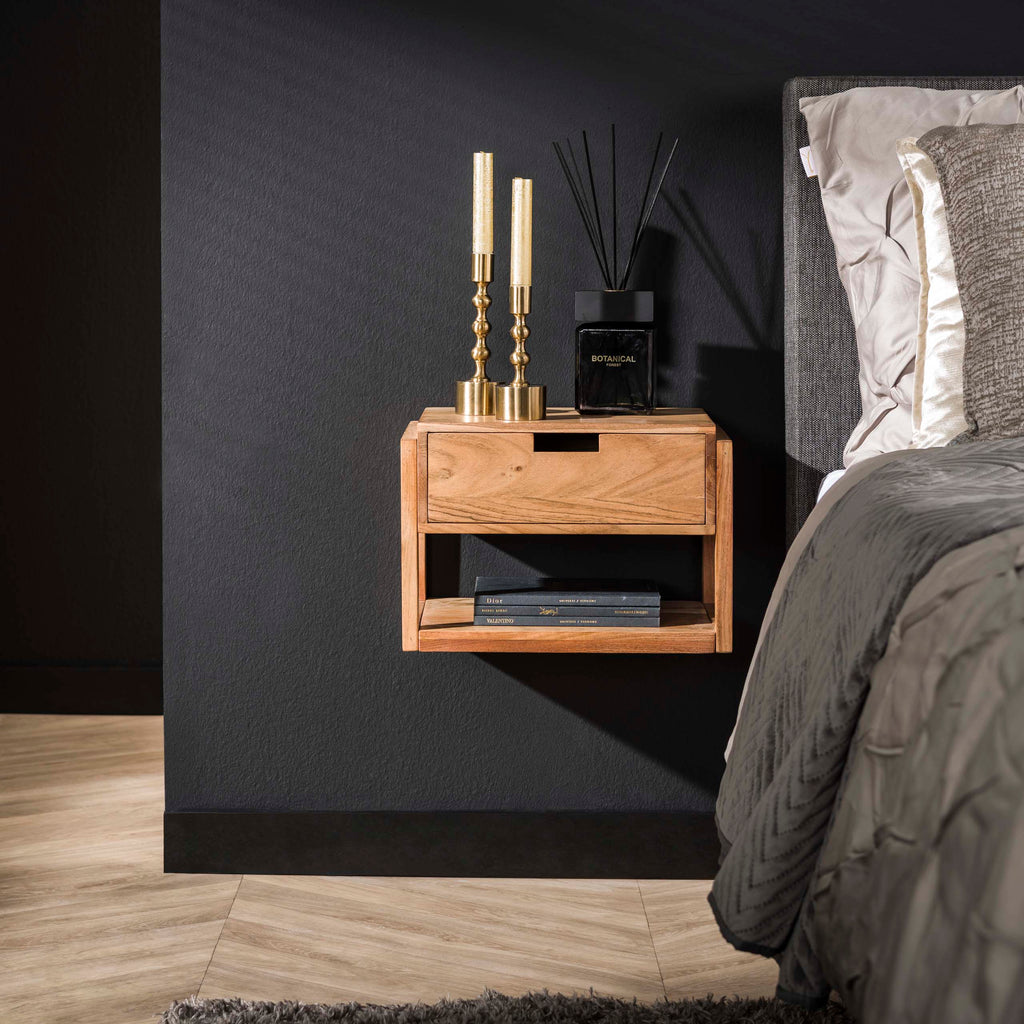 Nachtkastje Houten Frame | 1 Lade | Massief acacia naturel