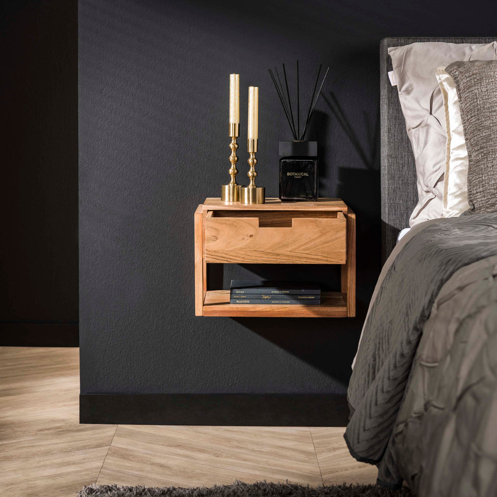 Nachtkastje Houten Frame | 1 Lade | Massief acacia naturel