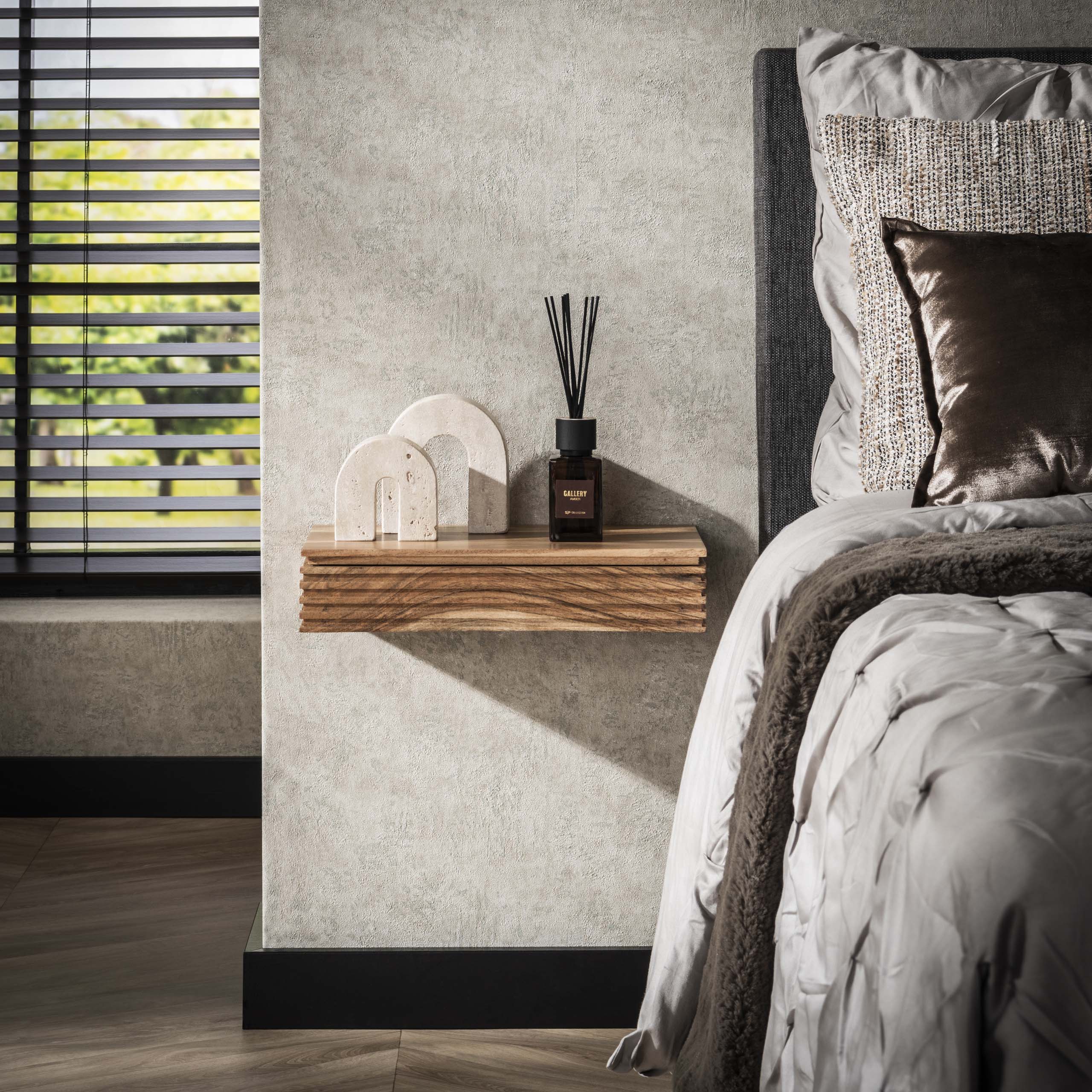 Nachtkastje Layer L | 1 Lade | Massief acacia | Set van 2