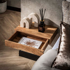 Nachtkastje Layer L | 1 Lade | Massief acacia | Set van 2
