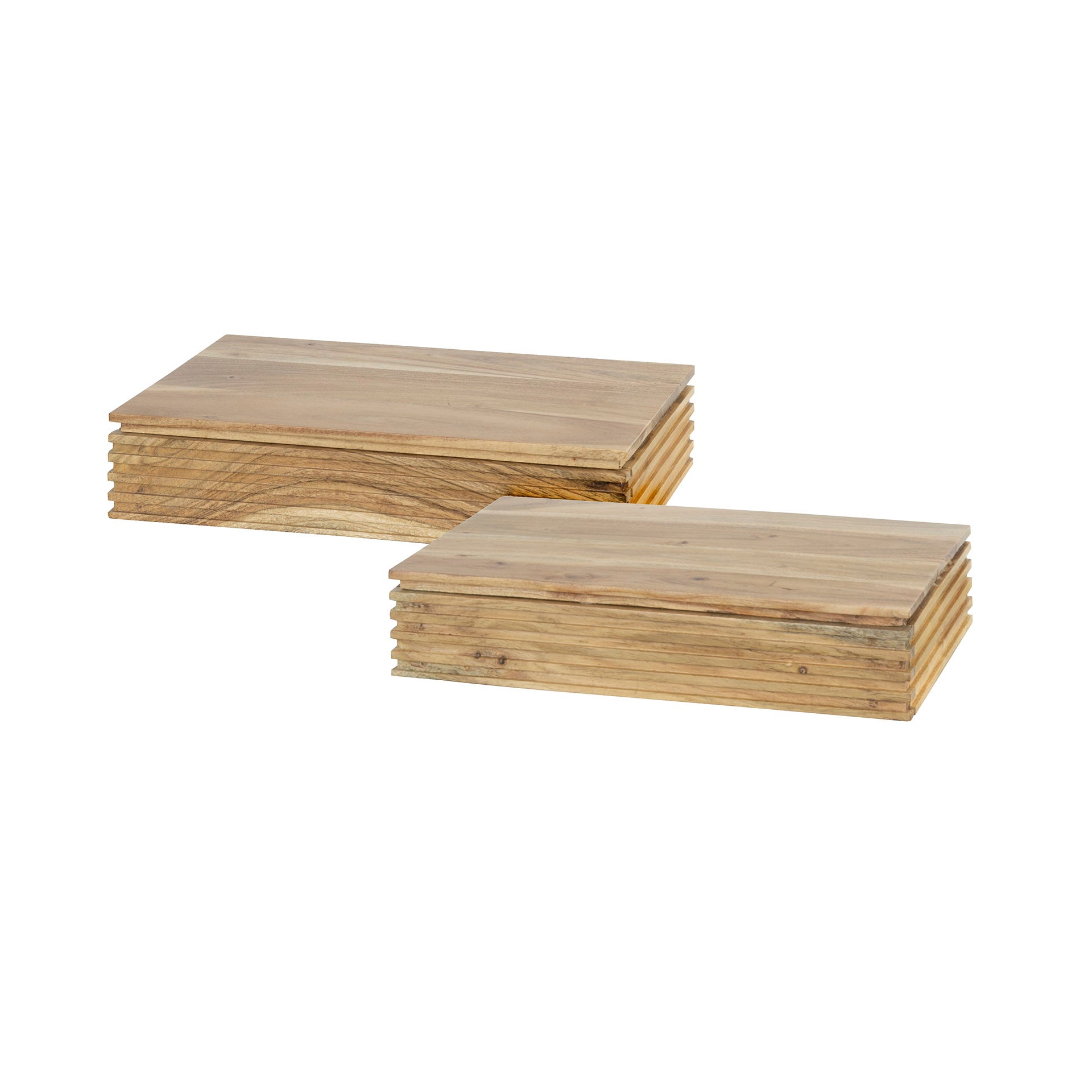 Nachtkastje Layer L | 1 Lade | Massief acacia | Set van 2