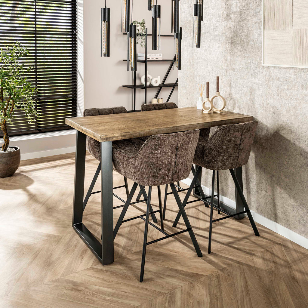 Bartafel Massief trapeziumvorm | 135 cm | Mango antiek
