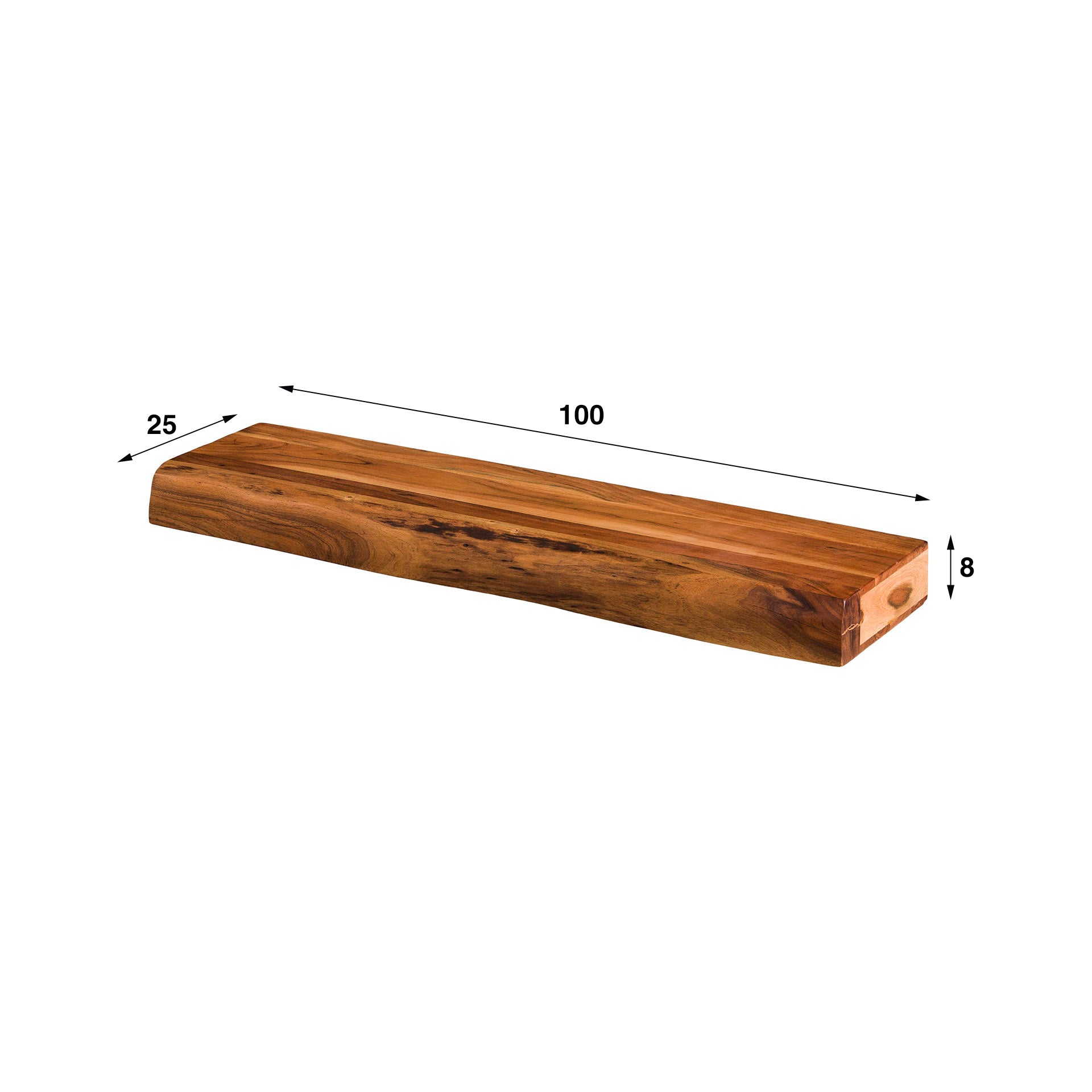 Wandplank Tree | 100 cm | Massief acacia naturel