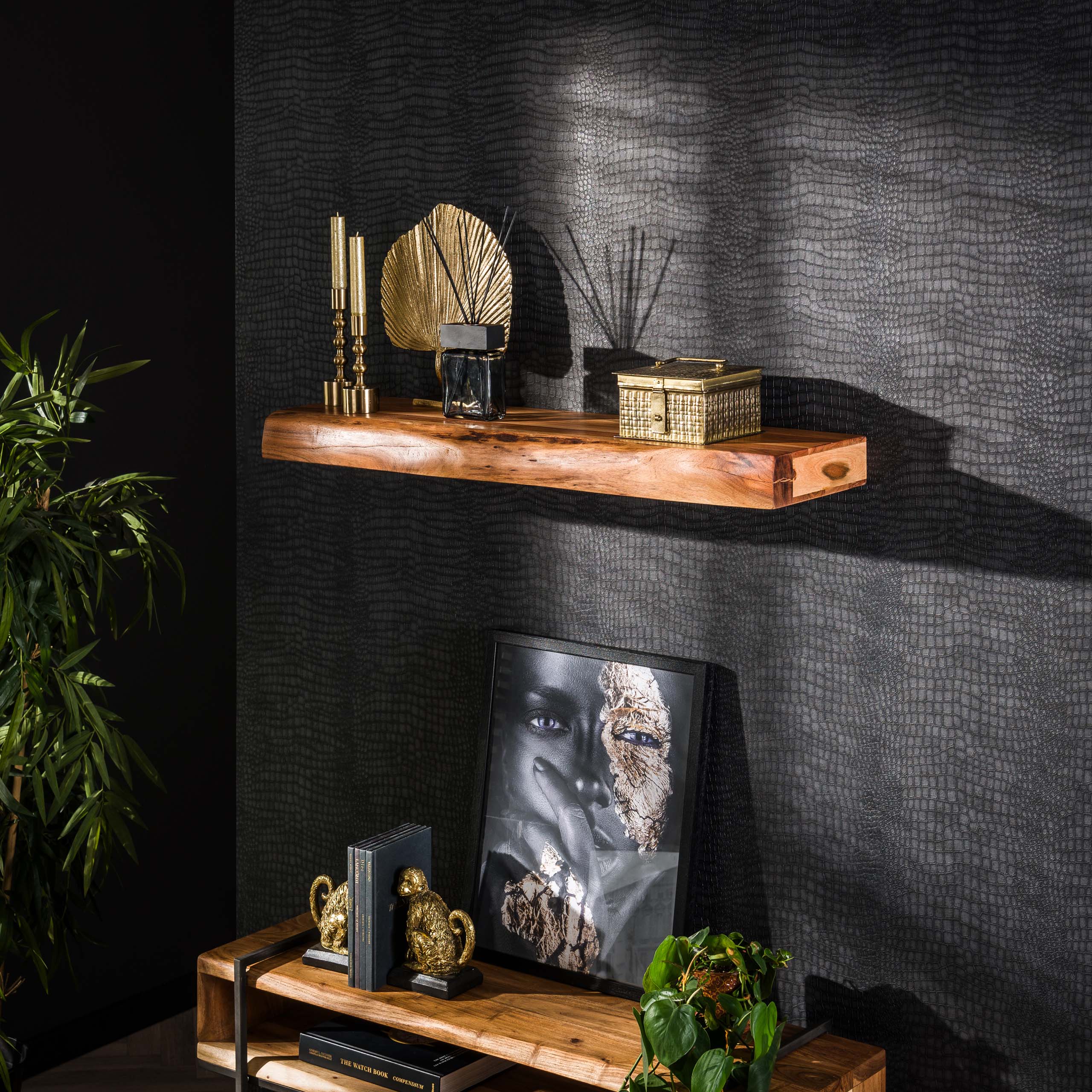 Wandplank Tree | 100 cm | Massief acacia naturel