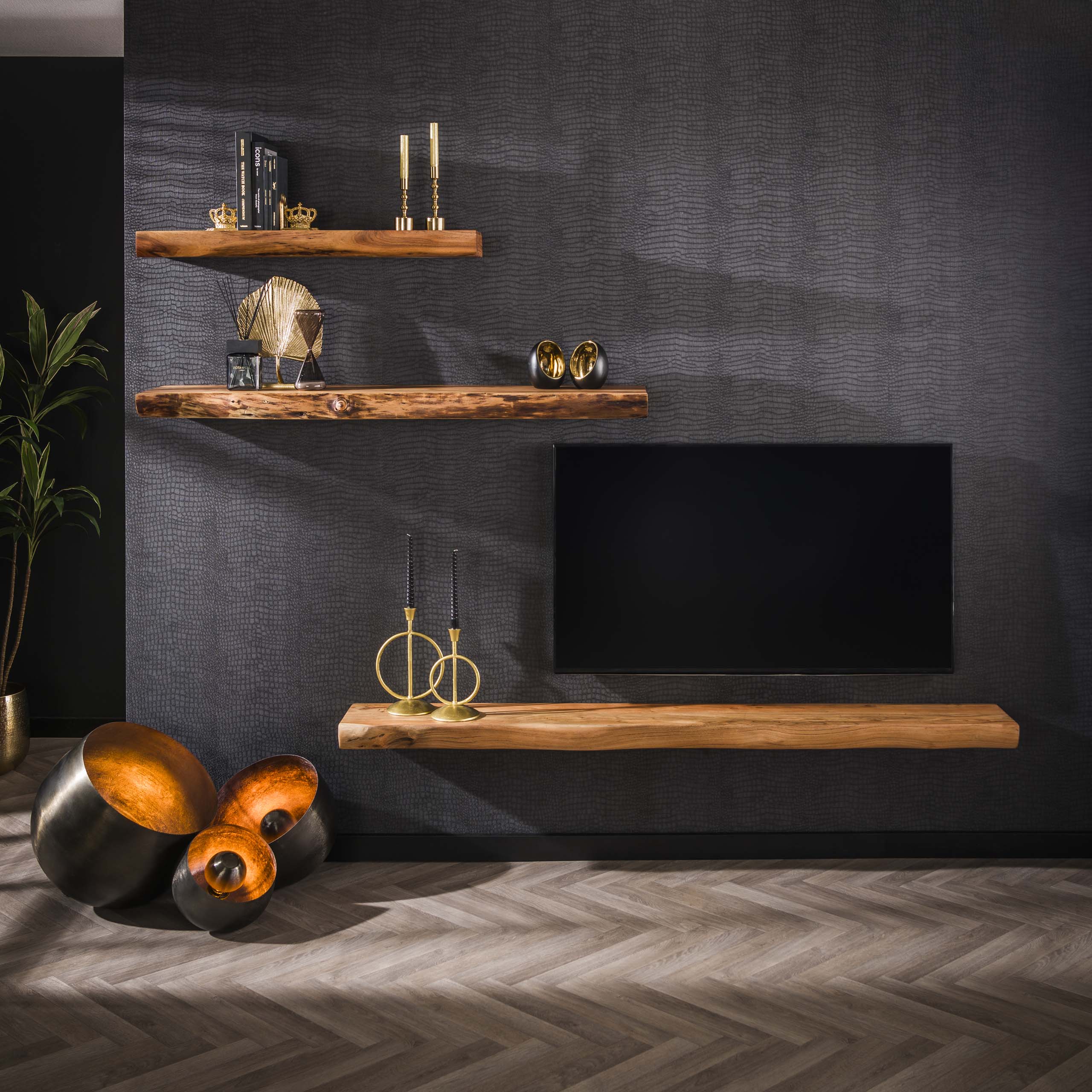 Wandplank Tree | 150cm | Massief acacia