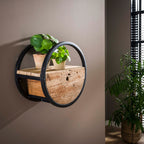 Wandschap Circular | 1 Lade | Ø40cm | Robuust hardhout