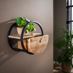 Wandschap Circular | 1 Lade | Ø40cm | Robuust hardhout