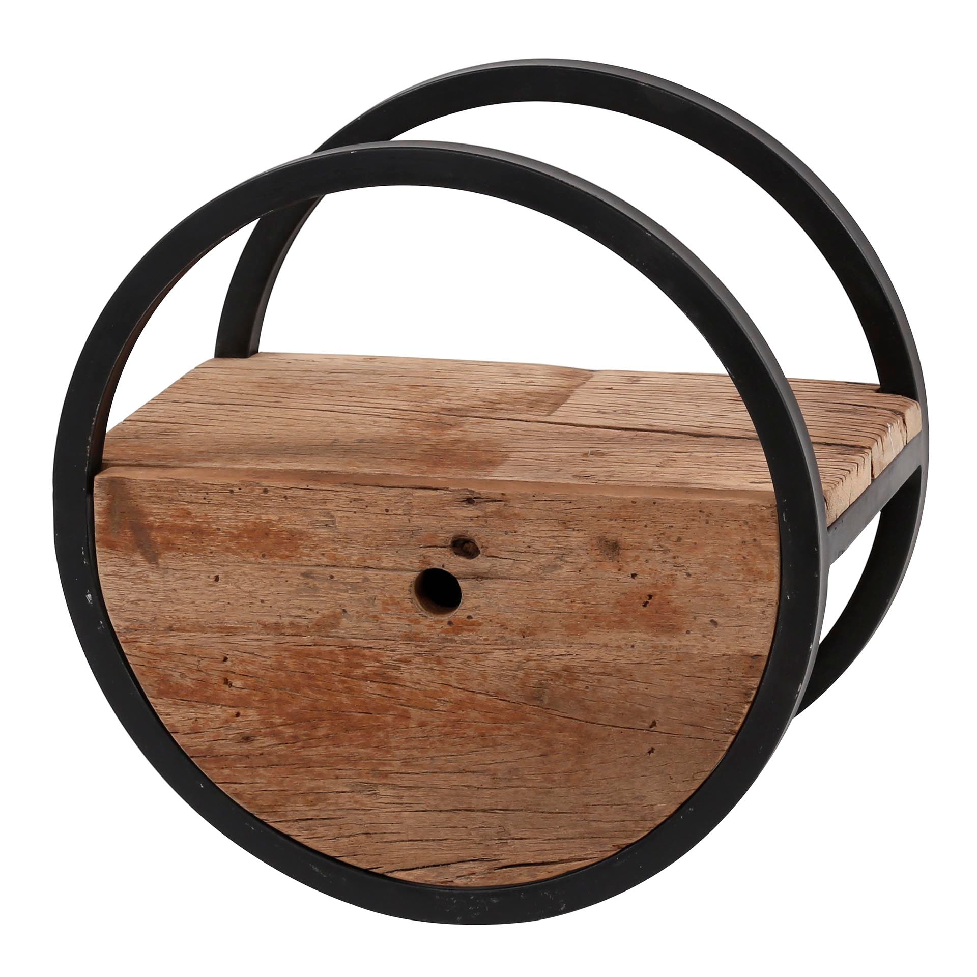 Wandschap Circular | 1 Lade | Ø40cm | Robuust hardhout