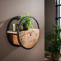 Wandschap Circular 1 Lade | Ø50cm | Robuust hardhout