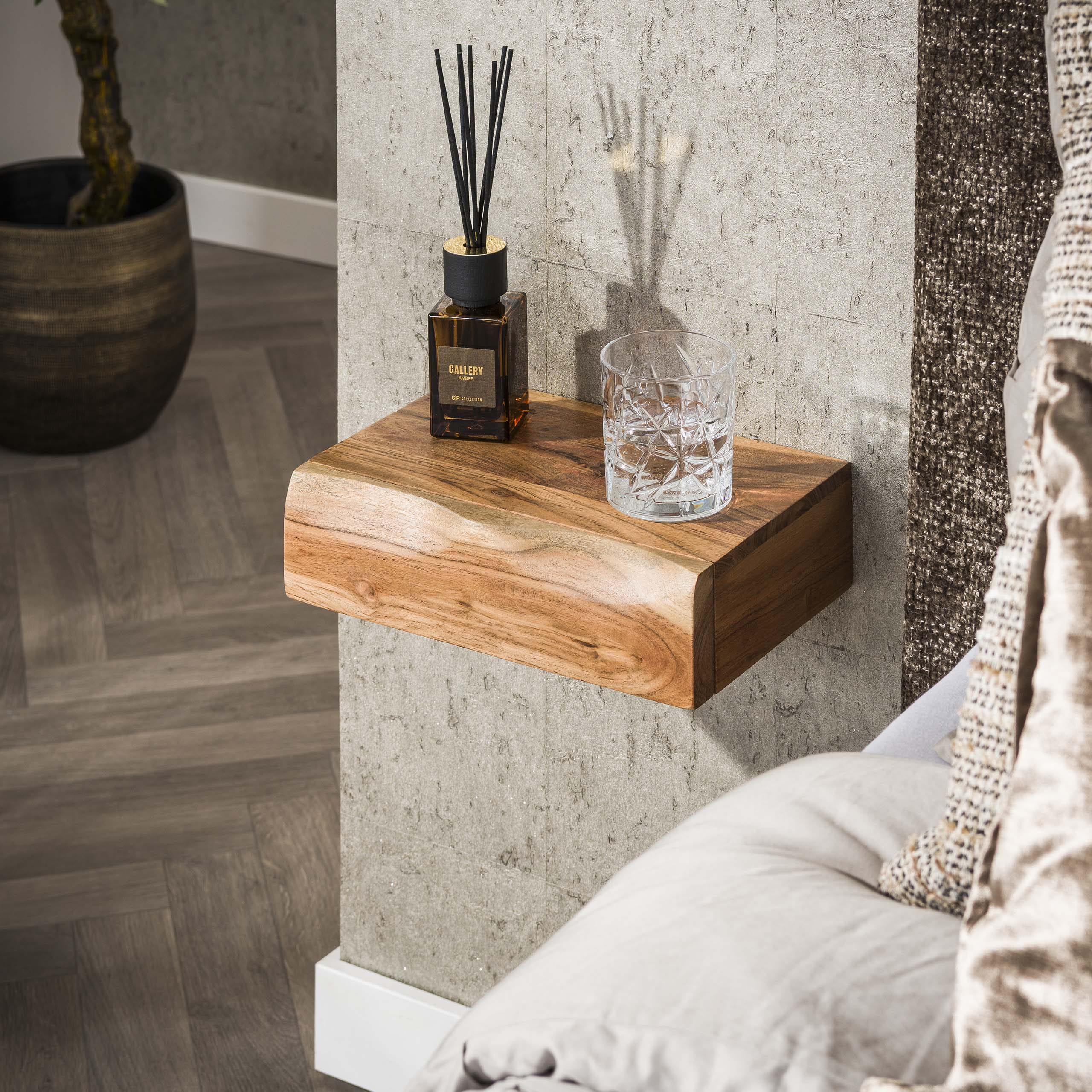 Nachtkastje Tree XS | 1 Lade | Set van 2 | Massief acacia