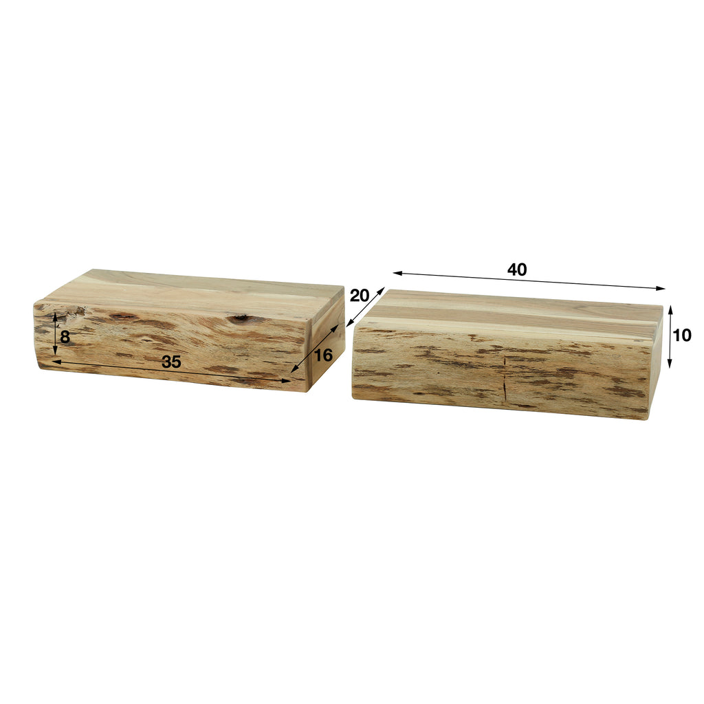 Nachtkastje Tree L | 1 Lade | Massief acacia | Set van 2