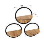 Wandschap Round | Set van 3 | Massief acacia