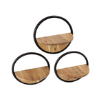 Wandschap Round | Set van 3 | Massief acacia