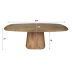 Eettafel Wave Centro | Deens ovaal | Massief mango zand