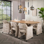 Eettafel Wave Centro | Deens ovaal | Massief mango zand