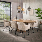 Eettafel Wave Centro | Deens ovaal | Massief mango zand