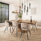 Eettafel Wave Centro | Deens ovaal | Massief mango zand