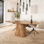 Eettafel Wave Centro | Deens ovaal | Massief mango zand