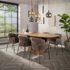 Eettafel Wave Centro | Deens ovaal | Massief mango zand