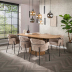 Eettafel Wave Centro | Deens ovaal | Massief mango zand