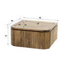 Nachtkastje Wave | 1 Lade | Massief mango zand