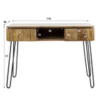 Hal-/Kaptafel Wave | 2 lades | Massief mango zand