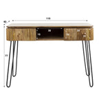 Hal-/Kaptafel Wave | 2 lades | Massief mango zand