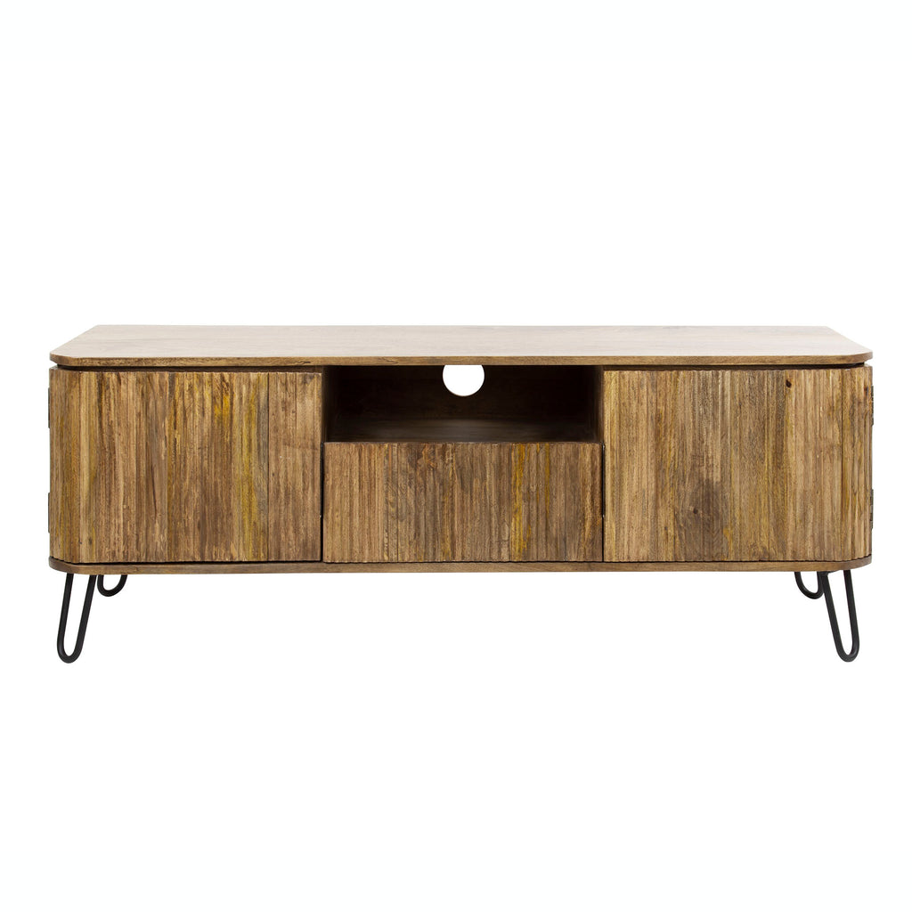 TV-meubel Wave | 1 Lade | Massief mango zand