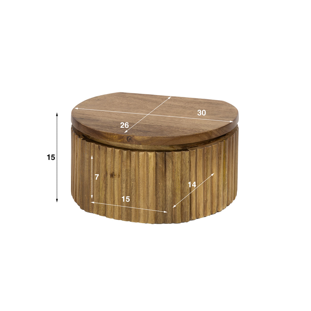 Nachtkastje Wave XS | Zwevend | Massief mango zand