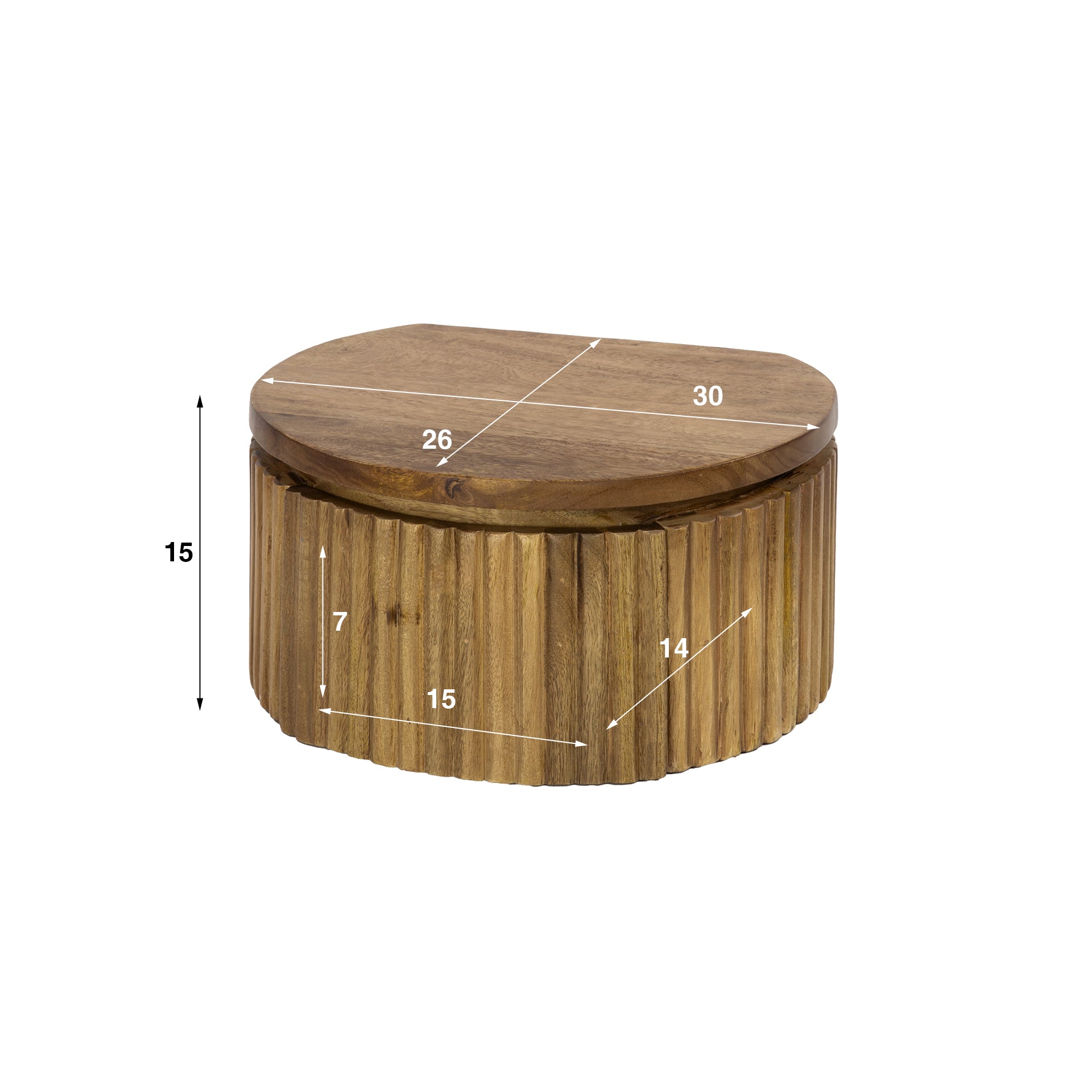Nachtkastje Wave XS | Zwevend | Massief mango zand