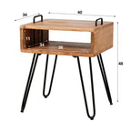Nachtkastje Quadro | 1 Vak | Massief acacia naturel