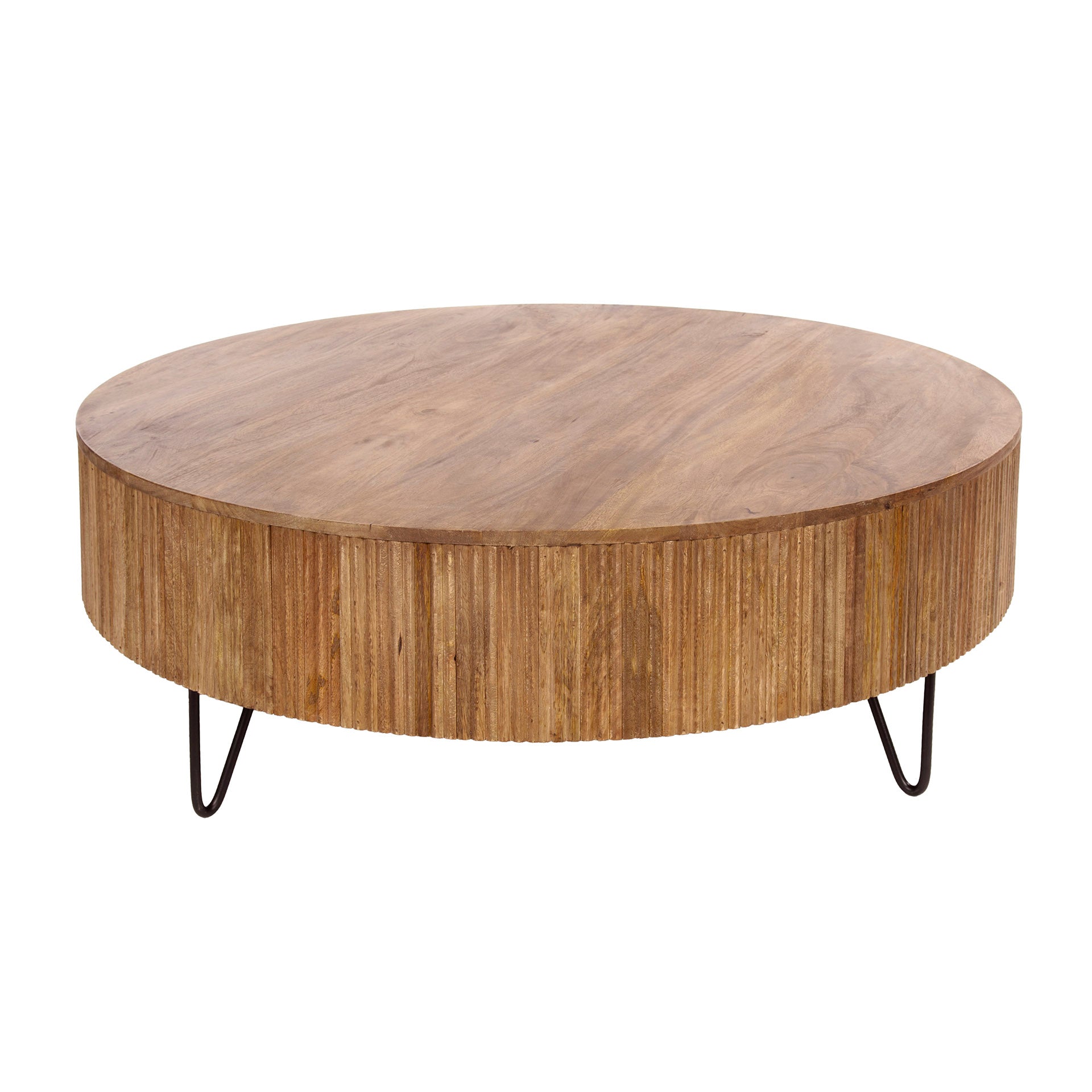Salontafel Wave | Ø120 cm | Massief mango zand