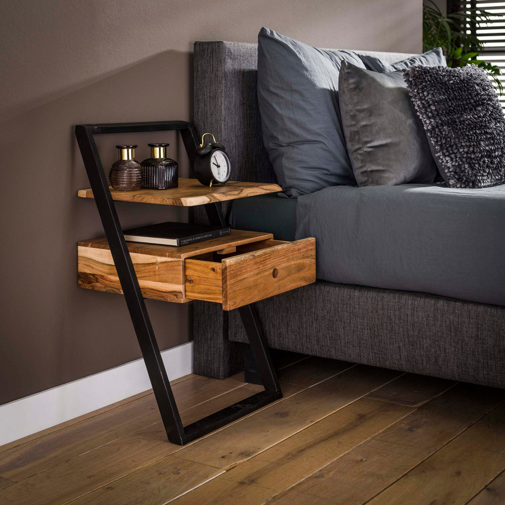 Nachtkastje Lean | 1 Lade | Massief acacia naturel