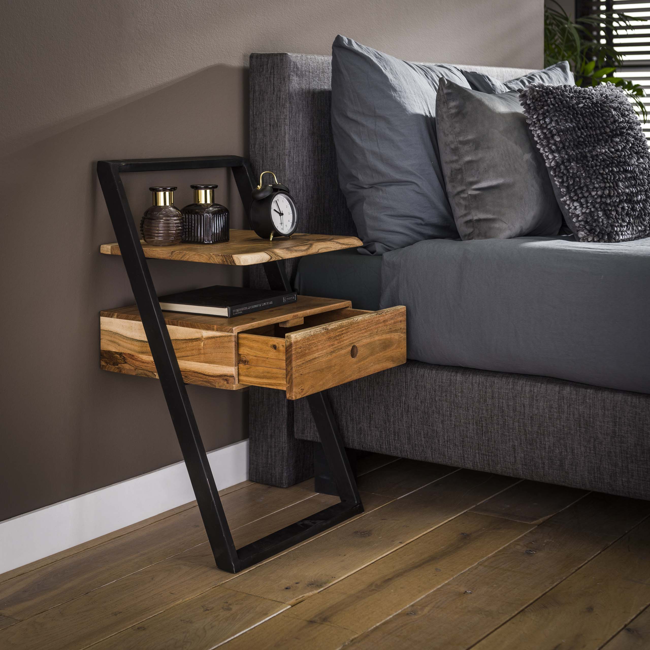 Nachtkastje Lean | 1 Lade | Massief acacia naturel