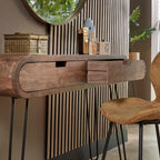 Kaptafel Barrel | 2 Lades | Massief mango zand