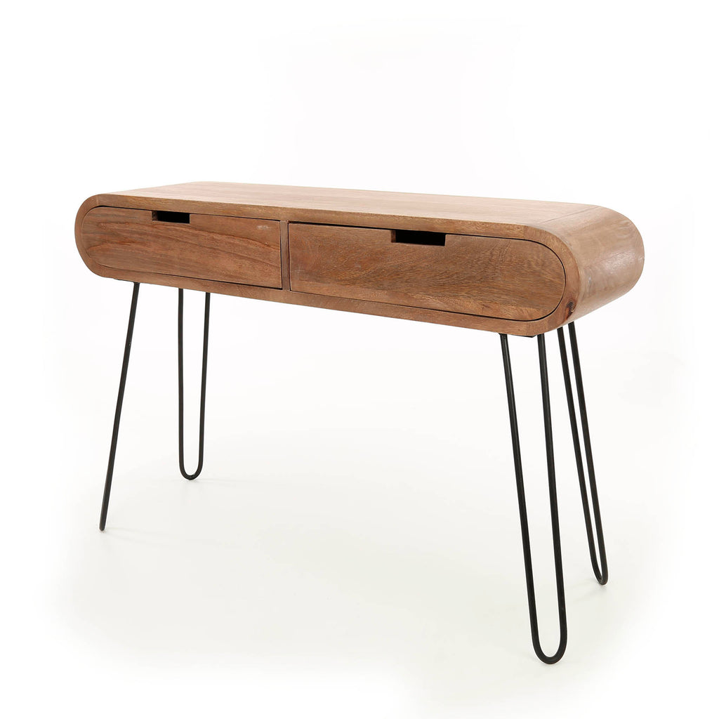 Kaptafel Barrel | 2 Lades | Massief mango zand
