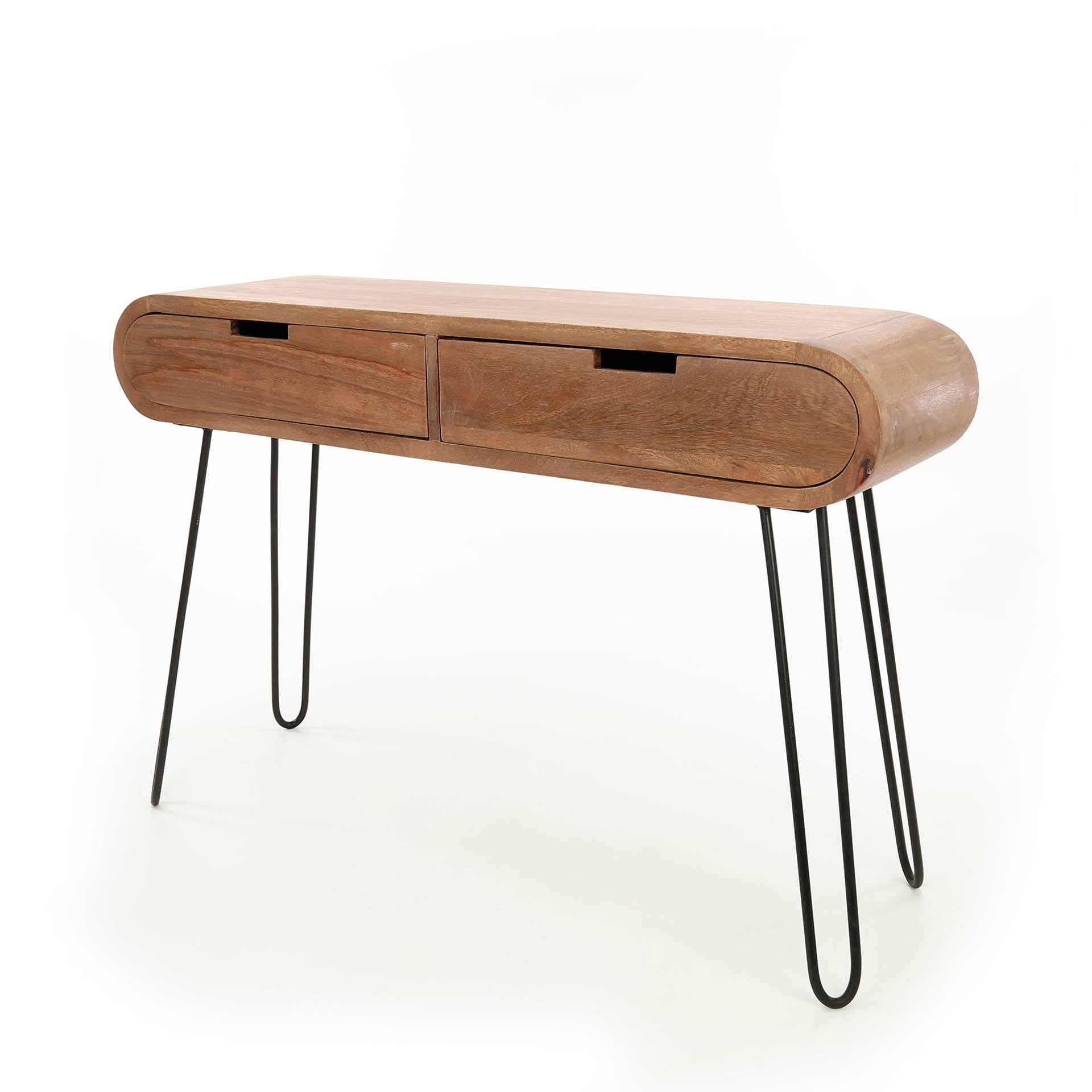 Kaptafel Barrel | 2 Lades | Massief mango zand