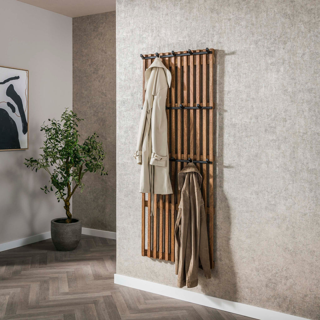 Kapstok Tweak Hoog | 14 Haken | Massief mango zand