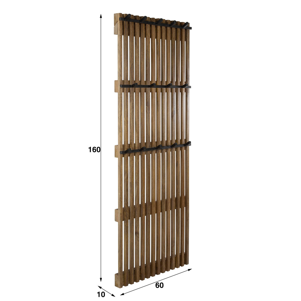 Kapstok Tweak Hoog | 14 Haken | Massief mango zand