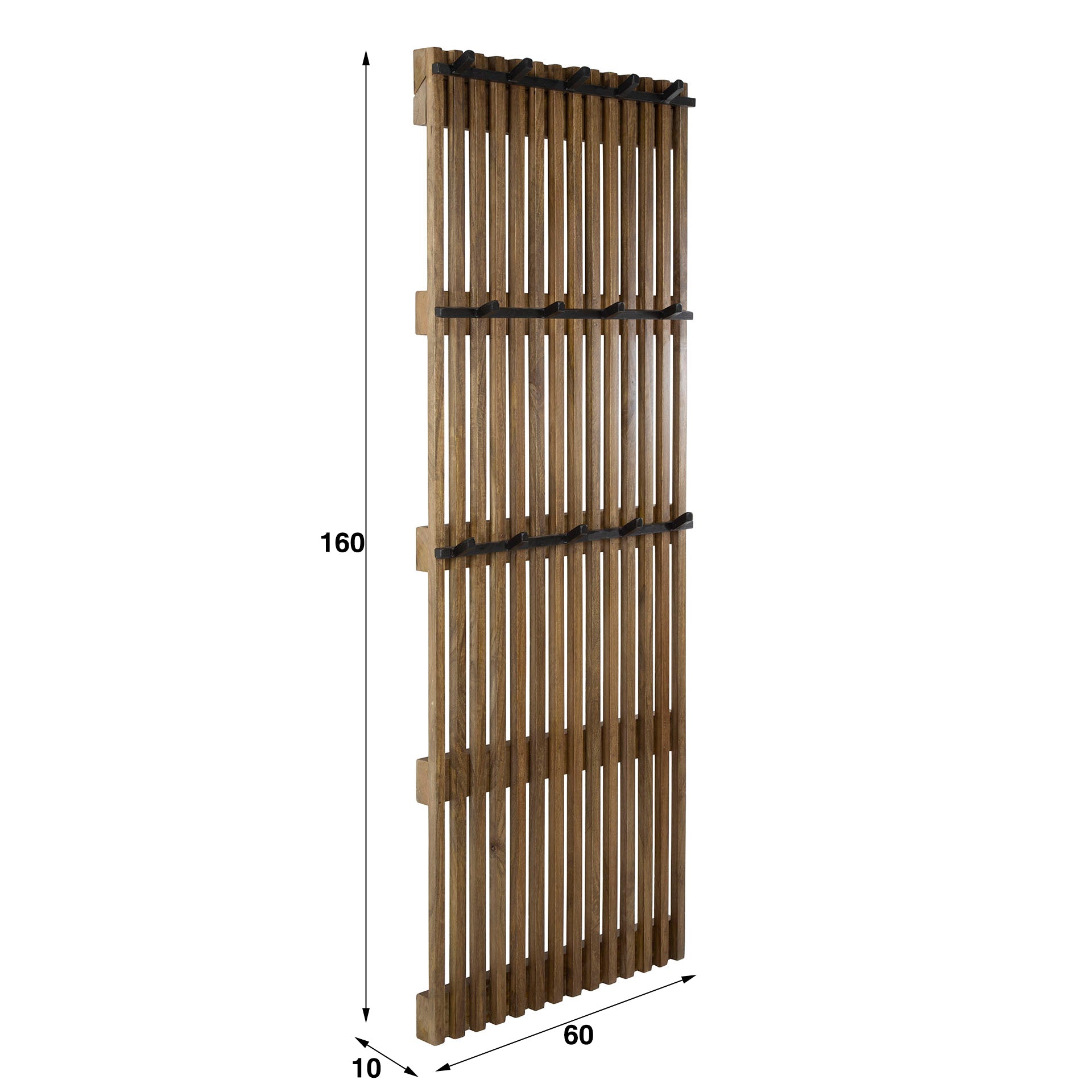 Kapstok Tweak Hoog | 14 Haken | Massief mango zand