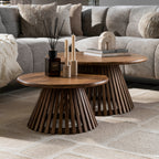 Salontafel Tweak Cone | Set van 2 | Massief mango zand