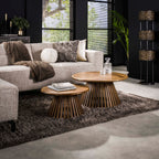Salontafel Tweak Cone | Set van 2 | Massief mango zand