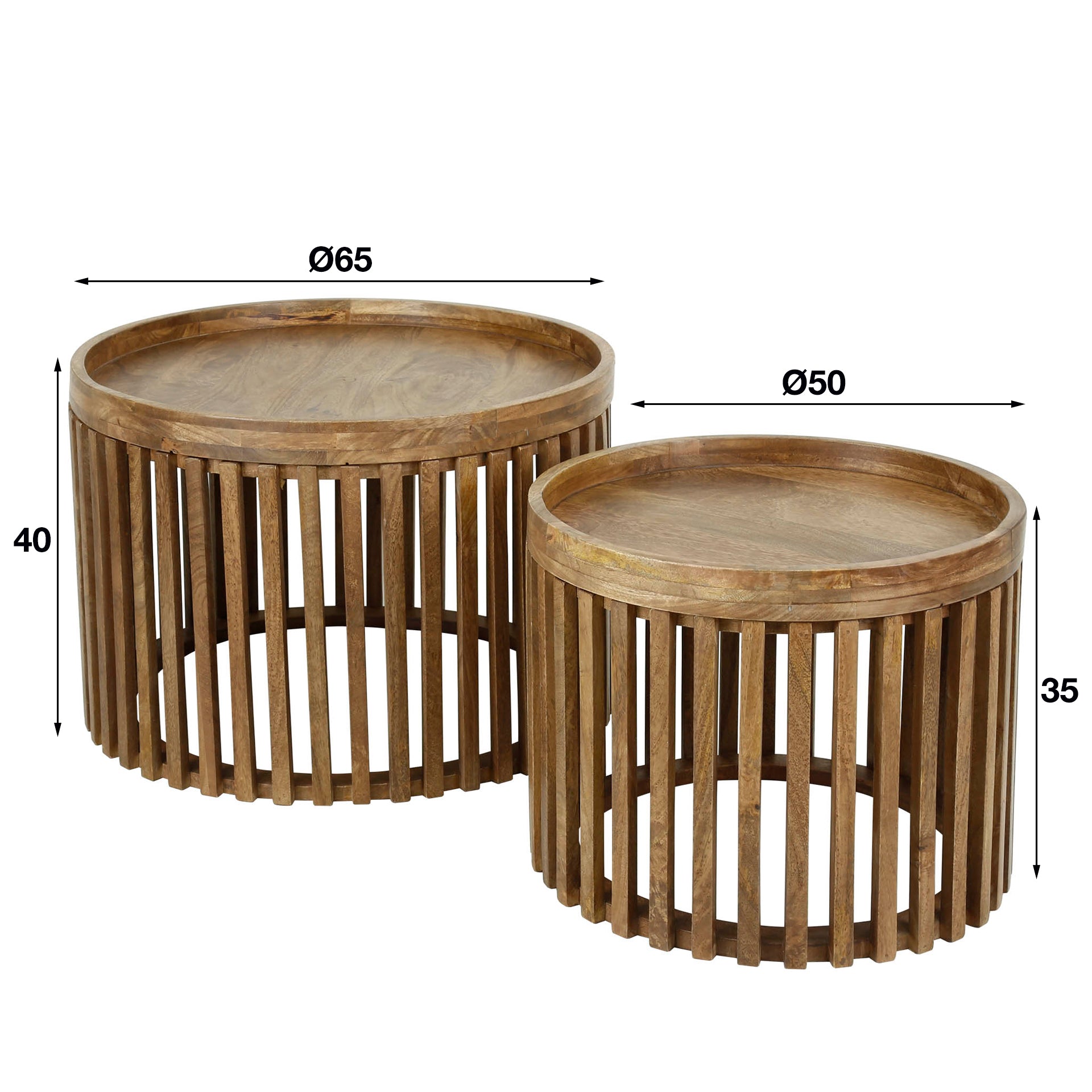 Salontafel Tweak | Set van 2 | Massief mango zand