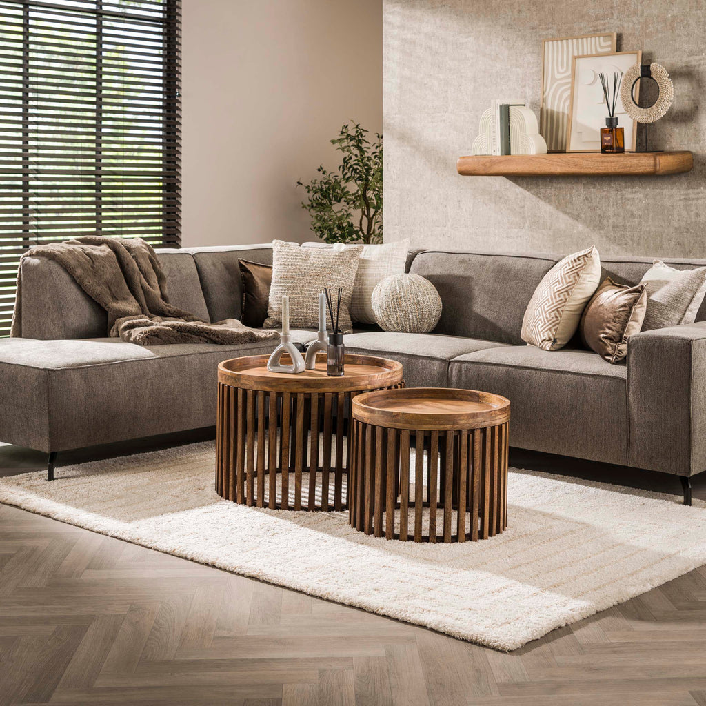 Salontafel Tweak | Set van 2 | Massief mango zand