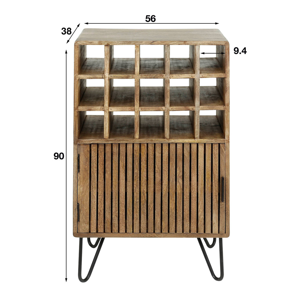 Wijnkast Tweak | 15 vakken | Massief mango zand