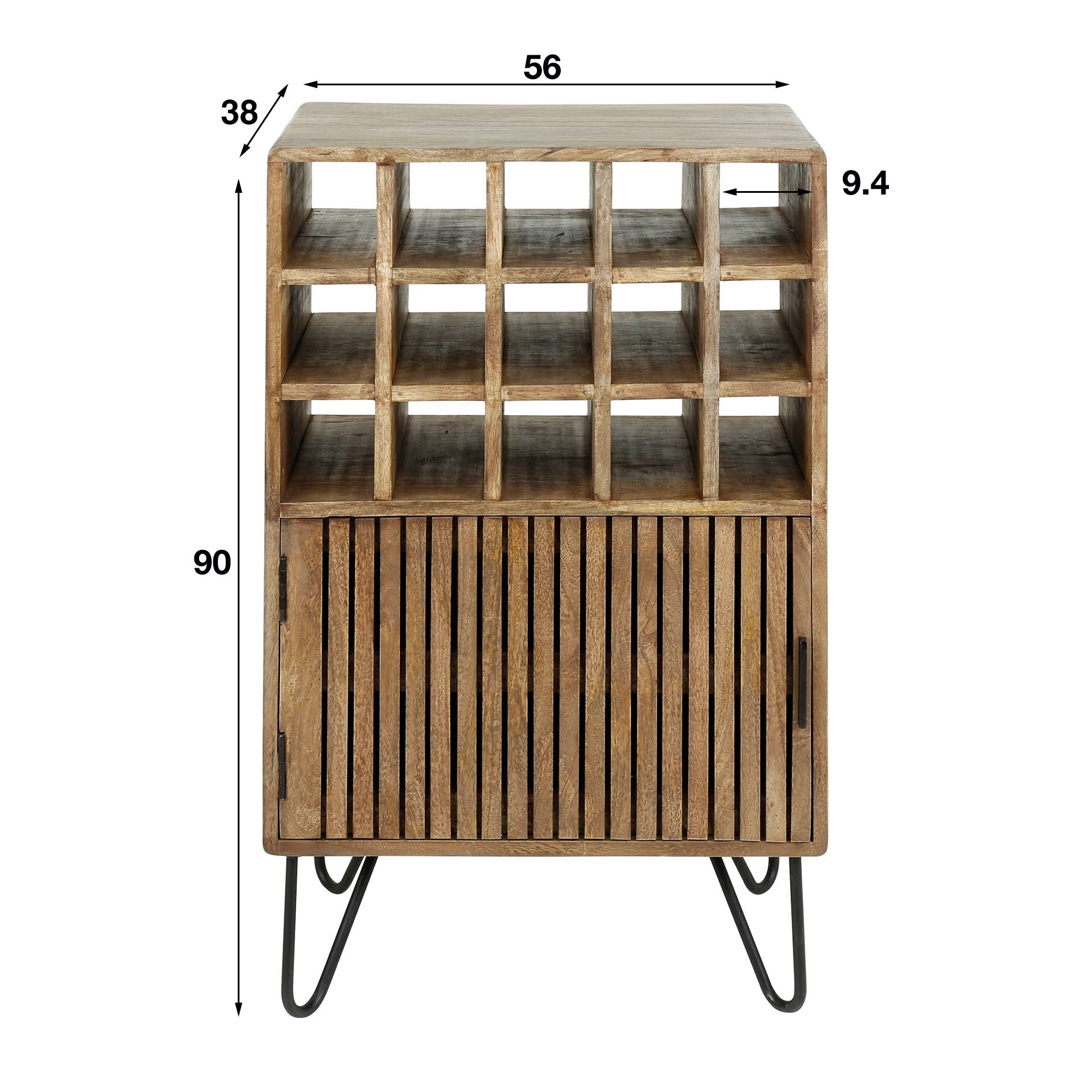 Wijnkast Tweak | 15 vakken | Massief mango zand